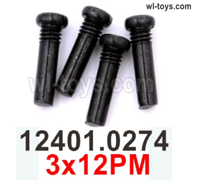 Wltoys 104019 Screws Parts 12401.0274 3x12PM Cross round head Screws with upper half tooth machine wire.Wltoys 104019 1/10 Parts, Wltoys 104019 RC Car Accessories.