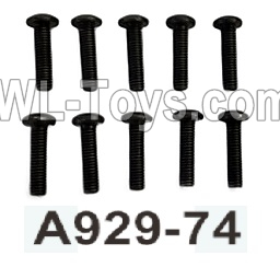 Wltoys 104020 Parts A929-74 Pan Head Hexagon Socket Screws 3X12 Black Zinc Plated Group.WLtoys 1/10 RC Car Crawler Accessories.