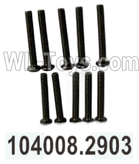 Wltoys 104020 Parts 104008.2903 Pan Head Hexagon Socket Screws 3X20TM D5.5 Group.WLtoys 1/10 RC Car Crawler Accessories.