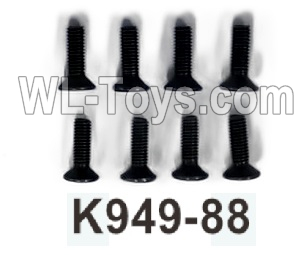 Wltoys 104020 Parts K949-88 Flat Head Hexagon Socket Screws M3X10 Group.WLtoys 1/10 RC Car Crawler Accessories.