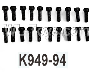 Wltoys 104020 Parts K949-94 Hex Socket Cap Machine Screws M2X6 Group.WLtoys 1/10 RC Car Crawler Accessories.