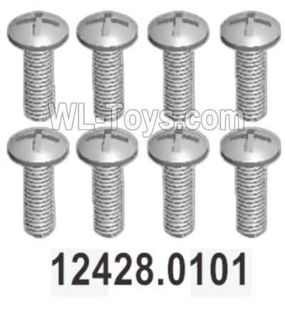 Wltoys 104020 Parts 12428.0101 Phillips Pan Head Screws 2.5X8 PM Group.WLtoys 1/10 RC Car Crawler Accessories.