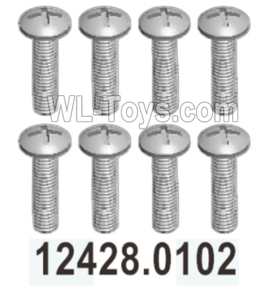 Wltoys 104020 Parts 12428.0102 Phillips Pan Head Screws 2.5X10 PM Group.WLtoys 1/10 RC Car Crawler Accessories.