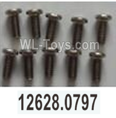 Wltoys 104020 Parts 12628.0797 Phillips Round Head Machine Screws 2.5X6PM D4 Group.WLtoys 1/10 RC Car Crawler Accessories.