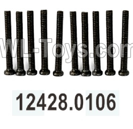 Wltoys 104020 Parts 12428.0106 Phillips Pan Head Screws 2.5X20 PM Group.WLtoys 1/10 RC Car Crawler Accessories.