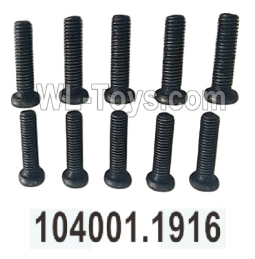 Wltoys 104020 Parts 104001.1916 Phillips Round Head Machine Screws 3X16PM.WLtoys 1/10 RC Car Crawler Accessories.