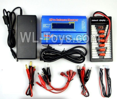 Wltoys 104020 Parts Upgrade Charger unit,It Can charge 2s or 3s 6x battery at the same time.It includes  the Power,B6 Charger,1-To-6 Parallel charging Board.WLtoys 1/10 RC Car Crawler Accessories.