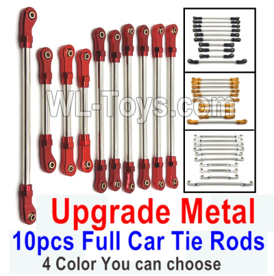 Car Rie Rods Wltoys 104020 Upgrade Metal Full Car Tie Rods.Total 10pcs. 4 Color you ...