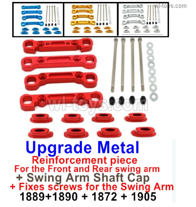 Wltoys 104072 Upgrade Parts Metal Fixed unit for the Front and Rear Swing Arm.104071.1889+1890+1872+1905.Total 4 color you can choose.Wltoys 104072 1/10 Parts, Wltoys 104072 RC Car Accessories.