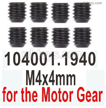 Wltoys 104072 Parts M4 Machine screwsFor the Official Motor Gear.Total 8pcs)-M4X4.Wltoys 104072 1/10 Parts, Wltoys 104072 RC Car Accessories.