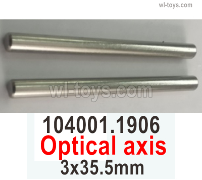 Wltoys 104072 Parts Optical axis.104001.1906.Total 2pcs.The size is 3x35.5mm.Wltoys 104072 1/10 Parts, Wltoys 104072 RC Car Accessories.