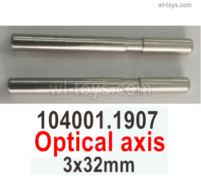 Wltoys 104072 Parts Optical axis.104001.1907.Total 2pcs.The size is 3x32mm.Wltoys 104072 1/10 Parts, Wltoys 104072 RC Car Accessories.