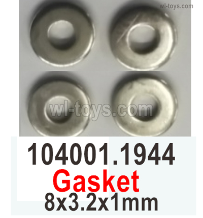 Wltoys 104072 Parts Gasket.The size is 8x3.2x1mm.104001.1944.Total 4pcs.Wltoys 104072 1/10 Parts, Wltoys 104072 RC Car Accessories.
