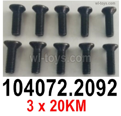 Wltoys 104072 Parts 104072.2092-Phillips countersunk head machine screw-3x20KM.Wltoys 104072 1/10 Parts, Wltoys 104072 RC Car Accessories.