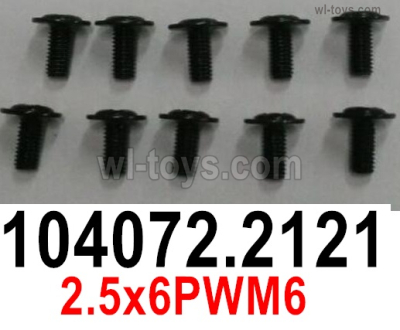 Wltoys 104072 Parts 104072.2121 Round head screw with machine teeth.Wltoys 104072 1/10 Parts, Wltoys 104072 RC Car Accessories.