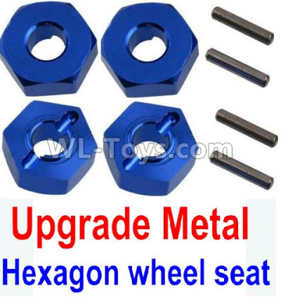 Wltoys 10428-C2 K949-12 Upgrade Metal 12MM Hexagon wheel seat,Tire adapter(4pcs)-Dark Blue,Wltoys 10428-C2 Rc Car Parts,High speed 1:10 Scale 4wd,10428-C2 Electric Power On Road Drift Racing Truck Car Parts