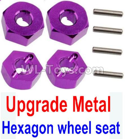 Wltoys 10428-C2 K949-12 Upgrade Metal 12MM Hexagon wheel seat,Tire adapter(4pcs)-Purple,Wltoys 10428-C2 Rc Car Parts,High speed 1:10 Scale 4wd,10428-C2 Electric Power On Road Drift Racing Truck Car Parts