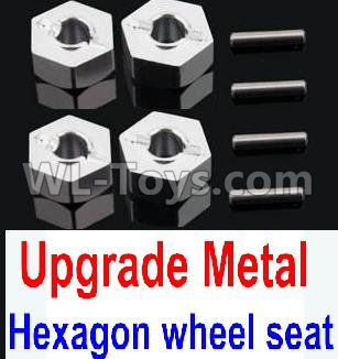Wltoys 10428-2 Parts-12-06 K949-12 Upgrade Metal 12MM Hexagon wheel seat,Tire adapter(4pcs)-Silver,Wltoys 10428-2 Rc Car Parts,High speed 1:10 Scale 4wd,10428-B2 Electric Power On Road Drift Racing Truck Car Parts