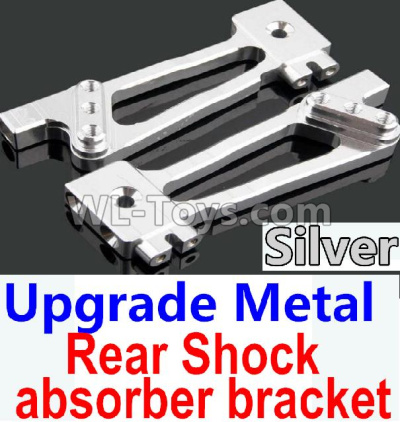 Wltoys 10428-2 Parts-26-05 K949-26 Upgrade Metal Rear Shock absorber bracket-Silver-2pcs,Wltoys 10428-2 Rc Car Parts,High speed 1:10 Scale 4wd,10428-B2 Electric Power On Road Drift Racing Truck Car Parts