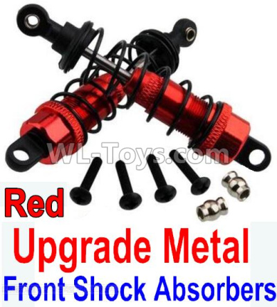 Wltoys 10428-C2 Upgrade Metal Front Shock Absorbers(2pcs)-Red,Wltoys 10428-C2 Rc Car Parts,High speed 1:10 Scale 4wd,10428-C2 Electric Power On Road Drift Racing Truck Car Parts