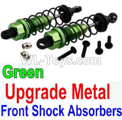 Wltoys 10428-C2 Upgrade Metal Front Shock Absorbers(2pcs)-Green,Wltoys 10428-C2 Rc Car Parts,High speed 1:10 Scale 4wd,10428-C2 Electric Power On Road Drift Racing Truck Car Parts