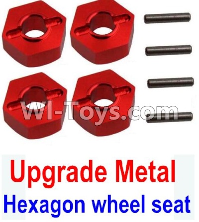 Wltoys 10428-A Upgrade Metal 12MM Hexagon wheel seat,Tire adapter(4pcs)-Red,Wltoys 10428-A RC Car Parts,High speed 1:10 Scale 4wd,10428-A Electric Power On Road Drift Racing Truck Car Parts