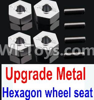 Wltoys 10428-A Upgrade Metal 12MM Hexagon wheel seat,Tire adapter(4pcs)-Silver,Wltoys 10428-A RC Car Parts,High speed 1:10 Scale 4wd,10428-A Electric Power On Road Drift Racing Truck Car Parts