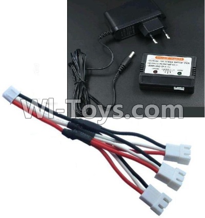 Wltoys 10428-A Upgrade 1-to-3 coversion Charging cable(1pcs) & Charger and Banlance charger,Wltoys 10428-A RC Car Parts,High speed 1:10 Scale 4wd,10428-A Electric Power On Road Drift Racing Truck Car Parts