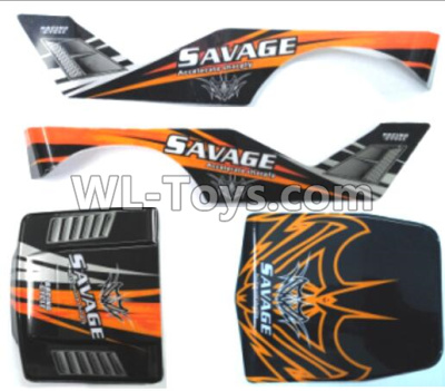 Wltoys 10428-D Body shell cover-Orange-10428-D.0687,Wltoys 10428-D 1/10 Parts,Wltoys 10428-D Rc Car Parts
