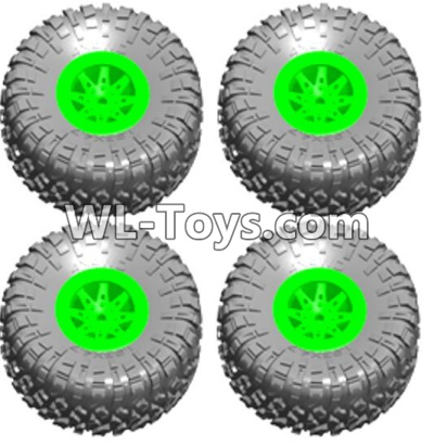 Wltoys 10428-E Parts-Wheel unit(4 set)-Green-10428-E.0705,Wltoys 10428-E 1/10 Parts,Wltoys 10428-E Rc Car Parts