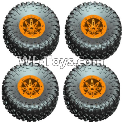 Wltoys 10428-E Parts-Wheel unit(4 set)-Orange-10428-D.0690,Wltoys 10428-E 1/10 Parts,Wltoys 10428-E Rc Car Parts