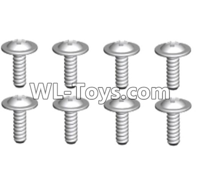 Wltoys 10428-E Parts-ST2.6x4.5-PWB7 screws(8pcs)-10428-D.0692,Wltoys 10428-E 1/10 Parts,Wltoys 10428-E Rc Car Parts