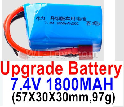 Wltoys 124012 Upgrade Battery-7.4V 1800mah 20C Battery with Red T Plug(1pcs)-(57X30X30mm,97g),1/12 Wltoys 124012 Parts,Wltoys 124012 RC Car Parts