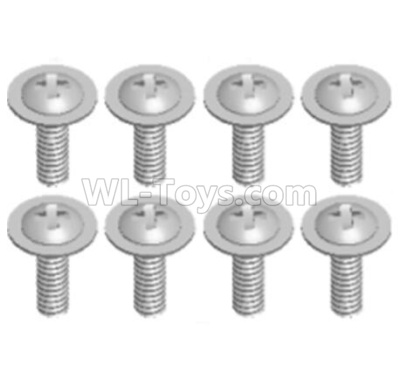 Wltoys 124012 Pan head screws with cross media(8PCS)-M2X8 PMW-12428.0100,1/12 Wltoys 124012 Parts,Wltoys 124012 RC Car Parts
