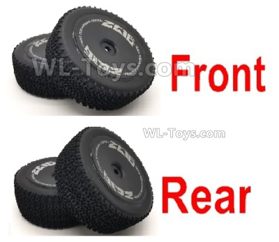 Wltoys 124016 Wheel unit-2 set Front Tires+ 2 Set Rear Tires. 124016.1841 + 124016.1842 .Wltoys 124016 1/12 Tires Parts,Wltoys 124016 RC Car Wheels Parts