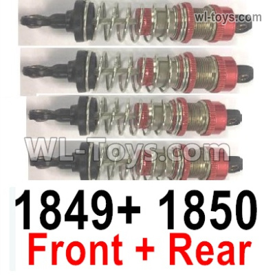 Wltoys 124016 Shock Absorber. 4pcs. 124016.1849 + 124016.1850, Total includes 2pcs Front + 2pcs Rear. Wltoys 124016 1/12 Parts,Wltoys 124016 RC Car Parts