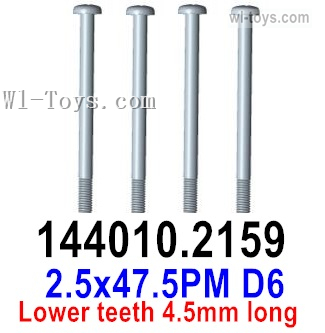 Wltoys 124017 Screws Set for the Swing arm.144010.2159.The size is 2.5X47.5mm  PM D6..Wltoys 124017 1/14 Screws Parts, Wltoys 124017 RC Car Screws Parts.