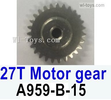 Wltoys 124016 Copper motor Gear. A959-B-15, 1pcs, 0.7 Modulus-27 Teeth,Wltoys 124016 1/12 Parts,Wltoys 124016 RC Car Parts