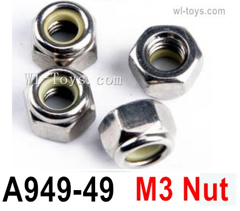 Wltoys 124017 M3 Locknut Set.A949-49.The nut's size is M3..Wltoys 124017 1/12 Locknut Parts