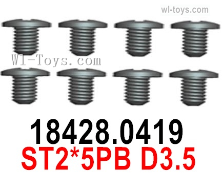 Wltoys 124016 18428.0419 Screws. ST2.5PB D3.5. Wltoys 124016 1/12 Screws Parts, Wltoys 124016 RC Car Screws Parts.