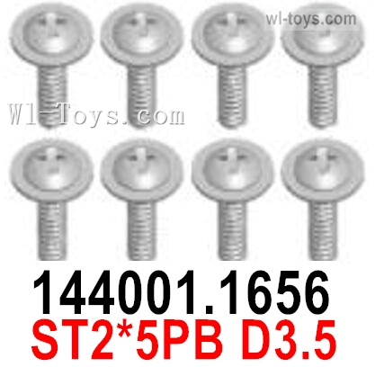Wltoys 124016 144001.1656 Screws. 2.5x8PWM6. Wltoys 124016 1/12 Screws Parts, Wltoys 124016 RC Car Screws Parts.