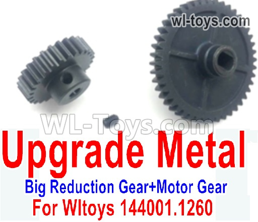 Wltoys 124016 Upgrade Metal Steel Motor Gear + Reduction gear. It is perfectly suitable for the 124016 RC Racing Car.