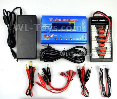 Wltoys 124019 Upgrade B6 Charger unit,Can charger 2s or 3s 6x battery at the same time(Power & B6 Charger & 1-To-6 Parallel charging Board),Wltoys 124019 1/12 Parts,Wltoys 124019 RC Car Parts