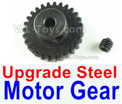 Wltoys 124019 Upgrade Steel motor Gear(1pcs)-0.7 Modulus-Black-27 Teeth,Wltoys 124019 1/12 Parts,Wltoys 124019 RC Car Parts