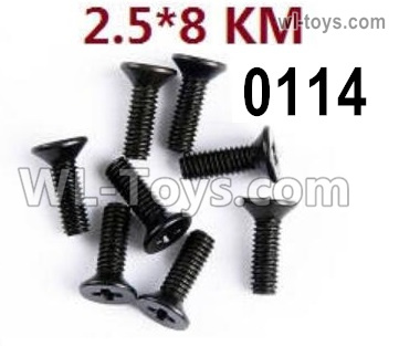 Wltoys 124019 12428.0114 Screws. M2.5X8 KM. Wltoys 124019 1/12 Screws Parts, Wltoys 124019 RC Car Screws Parts.