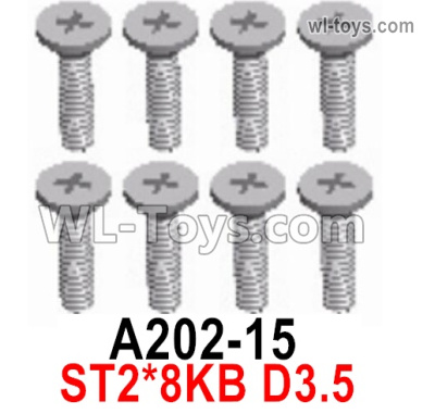 Wltoys 124019 A202-15 Screws. ST2x8KB D3.5. Wltoys 124019 1/12 Screws Parts, Wltoys 124019 RC Car Screws Parts.