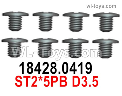Wltoys 124019 18428.0419 Screws. ST2x5PB D3.5. Wltoys 124019 1/12 Screws Parts, Wltoys 124019 RC Car Screws Parts.