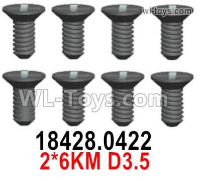 Wltoys 124019 18428.0422 Screws. 2x6KM D3.5. Wltoys 124019 1/12 Screws Parts, Wltoys 124019 RC Car Screws Parts.