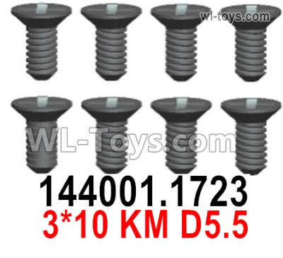 Wltoys 124019 1723 Screws. 3x10KM D5.5. Wltoys 124019 1/12 Screws Parts, Wltoys 124019 RC Car Screws Parts.