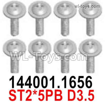 Wltoys 124019 1656 Screws. 2.5x8PWM6. Wltoys 124019 1/12 Screws Parts, Wltoys 124019 RC Car Screws Parts.